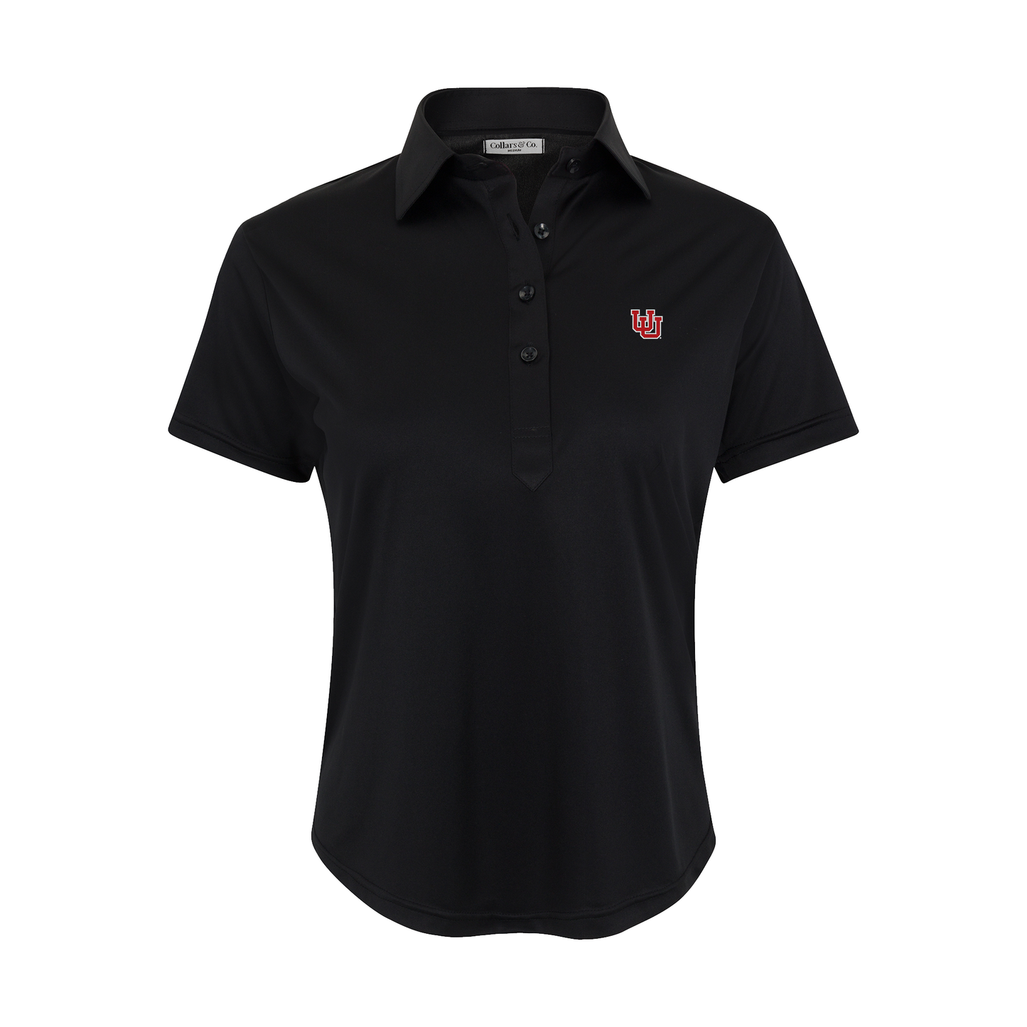 Utah Women's Cap Sleeve Semi Spread Polo Black