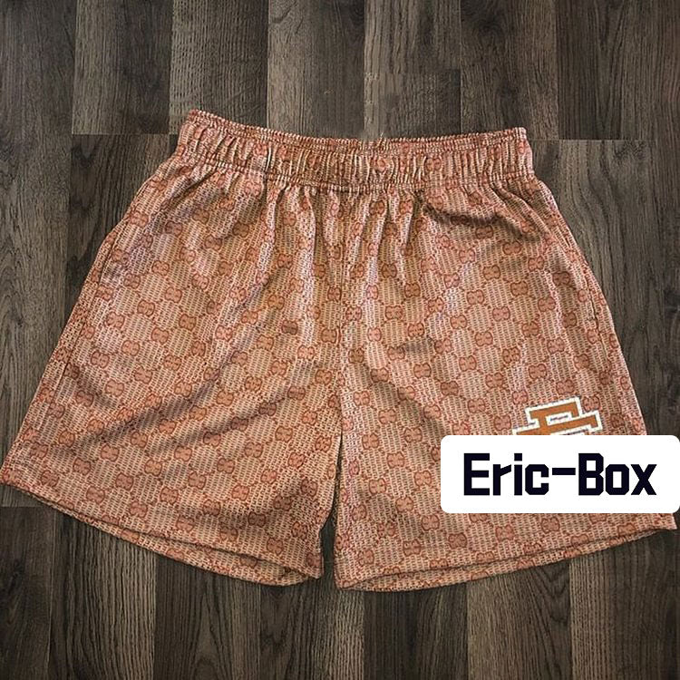 Grid Print Mesh Shorts